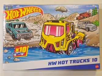 2023 HOT WHEELS . HOT TRUCKS . 10 CAR BOX SET .