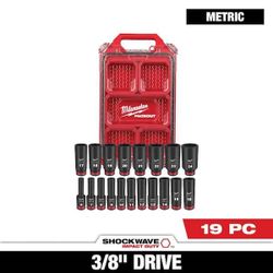 Milwaukee 19pc 3/8 Shockwave Impact Socket Set 