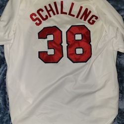 Curt Schilling Majestic Genuine MLB Baseball Boston Red Sox Jersey Mens XL
