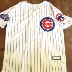 Chicago Cubs Javier Baez #9 MLB NL 2016 World Series Champions White Jersey L