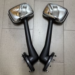 Pair 2008-2016 Freightliner Cascadia Hood Mirrors Chrome driver passenger Side
