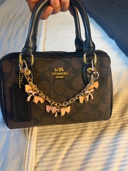 Coach Mini Satchel with Bow Charm Chain