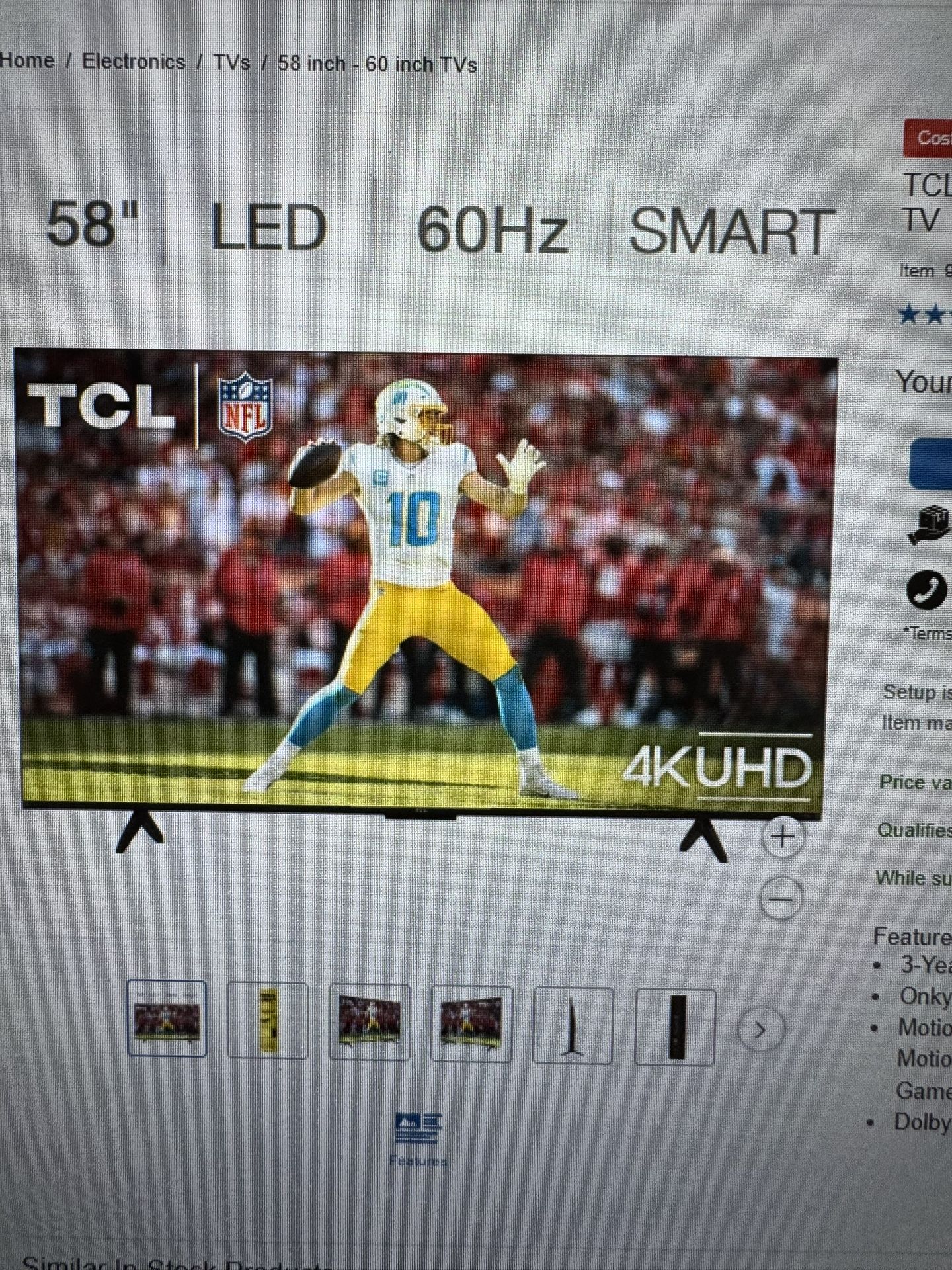 Brand New TCL 58inches 4K UHD LED