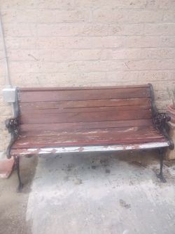Outdoor Wood And Iron Bench