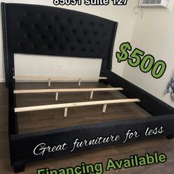 King Size Bed Frame Black Velvet Brand New
