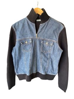 Marsh Landing Women’s Denim Knit Sweater Jacket Size Medium