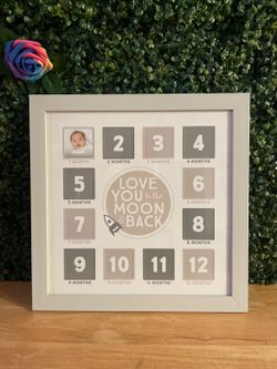 Baby's First Year Photo Frame - Love You to the Moon and Back - Never Used