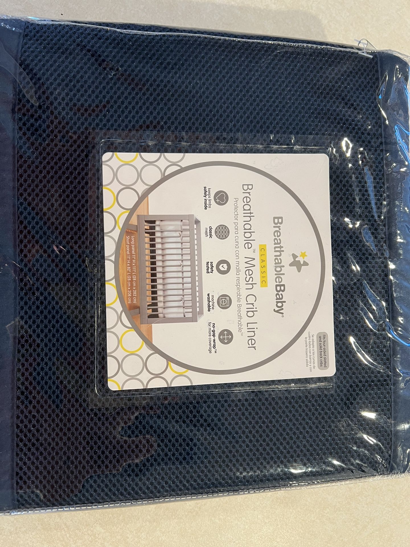 Crib Bumper, Mesh Navy Blue