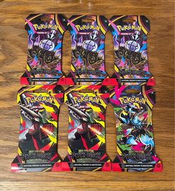 NEW 6x Pokemon Pitch Black Sleeved Pack Sleeve Packs trading card game TCG Factory Sealed PB