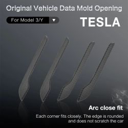 Brand New 4PCS Real Carbon Fiber Door Handle Knob Cover Trim Fit For 2017-2026 Tesla Model 3 / Tesla Model Y Juniper