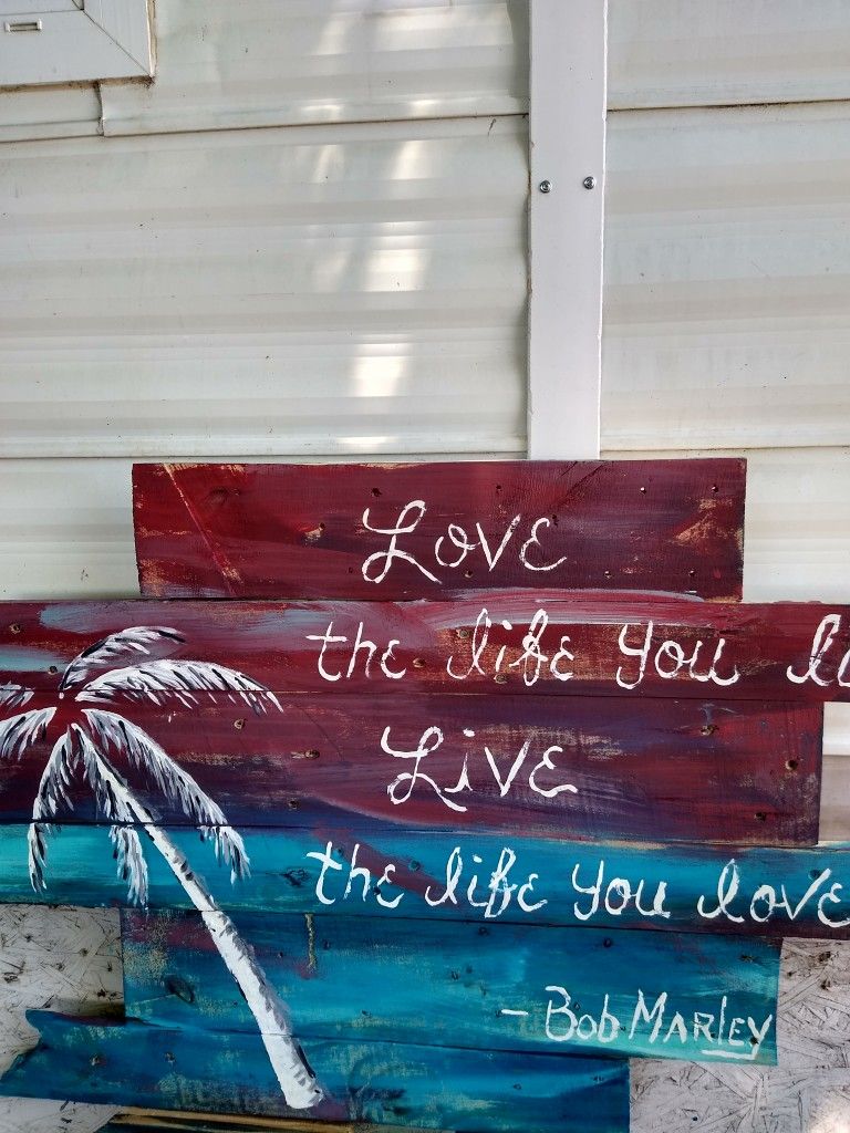 Pallet Painting Of " Bob Marley Quote"