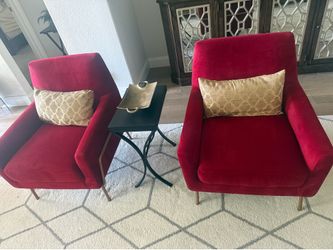 Wayfair Red Mayo modern armchairs x 2