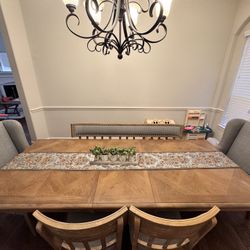 Dinning Table Set With 4 Chairs And Bench