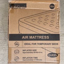 Air Mattress Queen with Built in Pump, 18" Blow up Bed