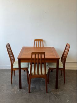 Danish Teak Dining Table and Chairs (Sold Separately or together)