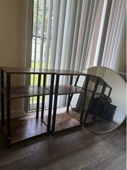 All purpose side tables with mirror