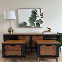 Vintage Bassett Mid Century Modern Dresser And Nightstands