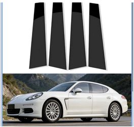 Porsche Panamera Pillar Post Trim Kit 2010-2016, 4PCS Glossy Black