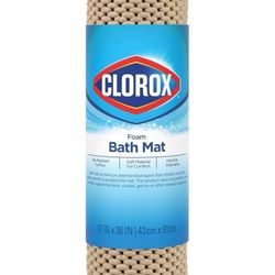 Brand New - Clorox Cushioned Foam Bath Mat for Tubs, 17" x 36" Taupe
