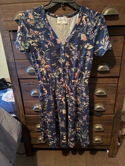 French Grey Floral Mini Dress