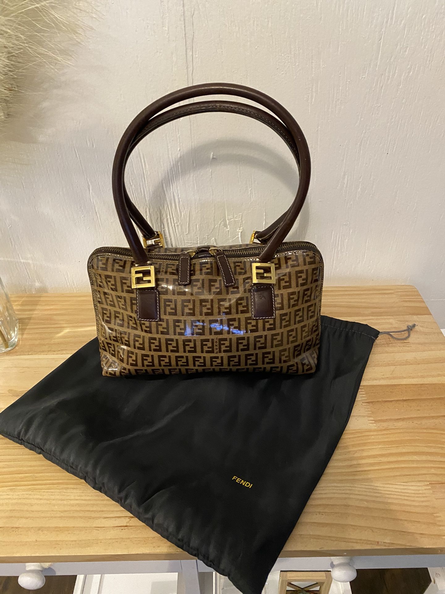 FENDI Zucchino Coated Canvas Hand Bag