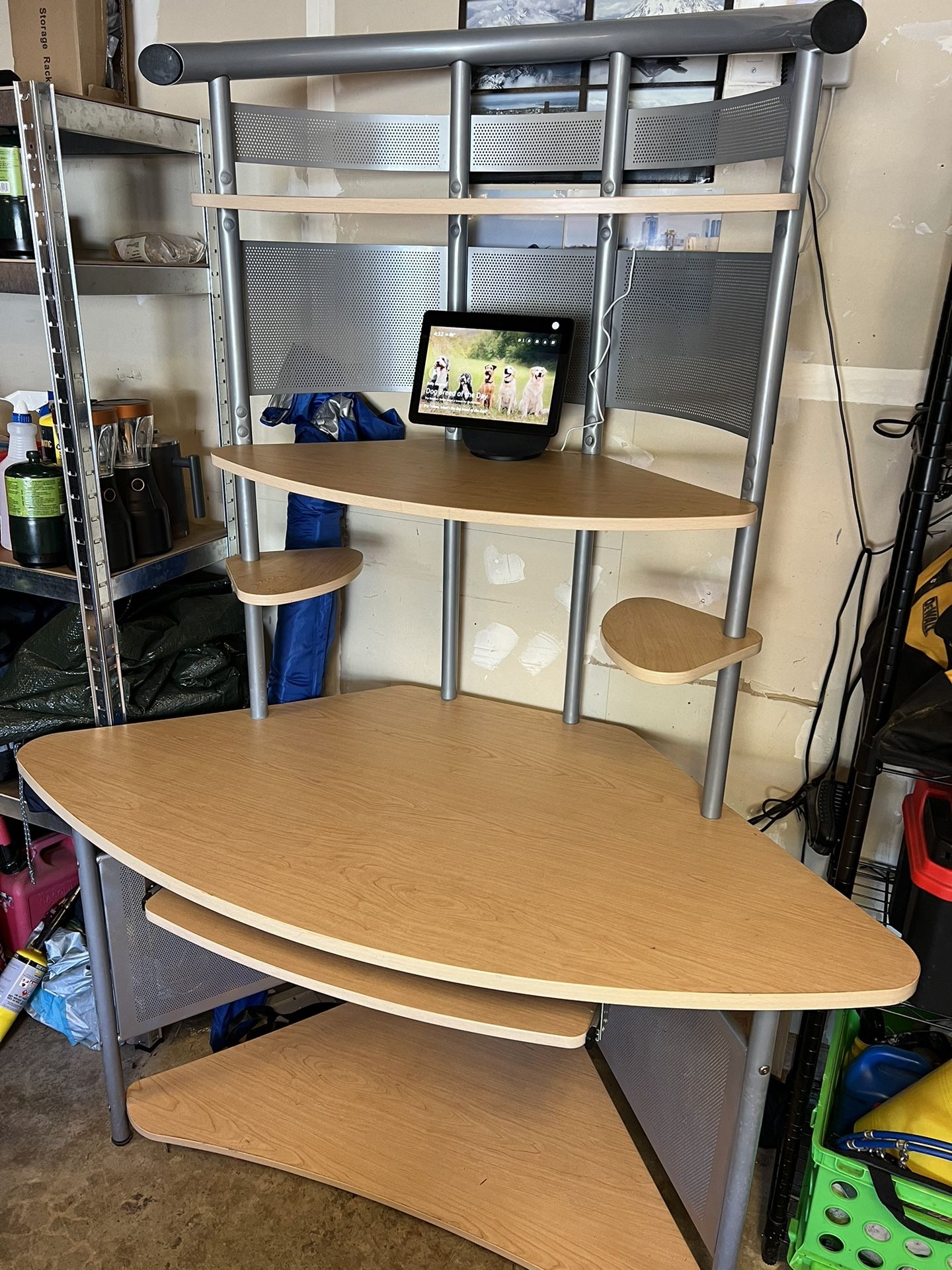 Computer Desk With 3 Tiered Shelving