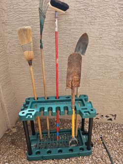 Garden Tool Holder and Tools