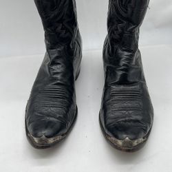 Vintage Panhandle Slim Men's Black Leather Cowboy Western Boots size 12 D