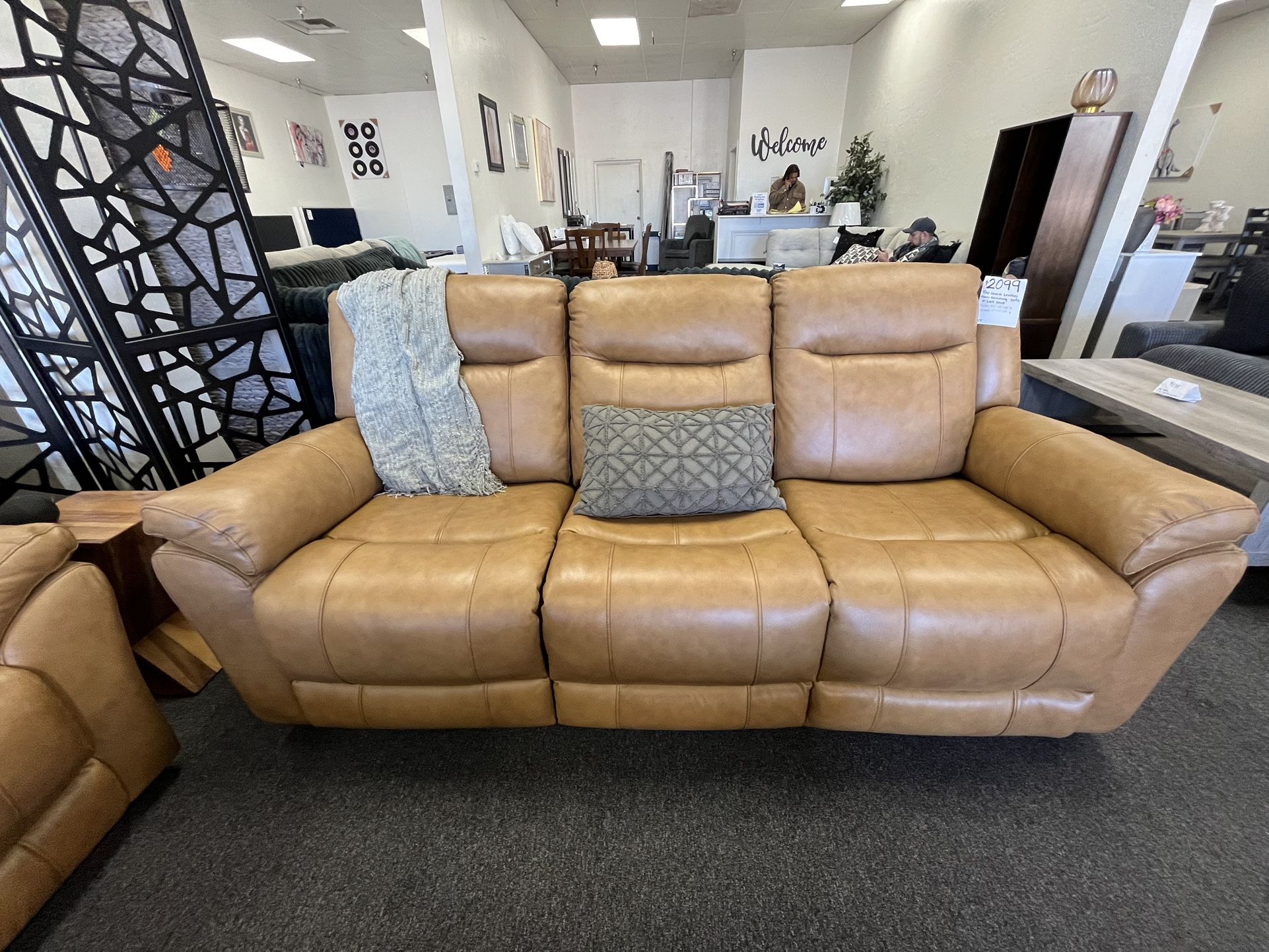 Top Grain Leather Power Reclining Sofa + Love Seat