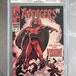 Avengers #57 (1968) CGC 7.0 — White Pages; Stan Lee Signed (SS)