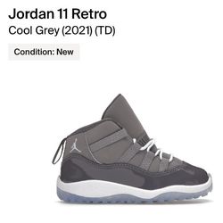Jordan 11 Retro Cool Grey Toddler Size 4C
