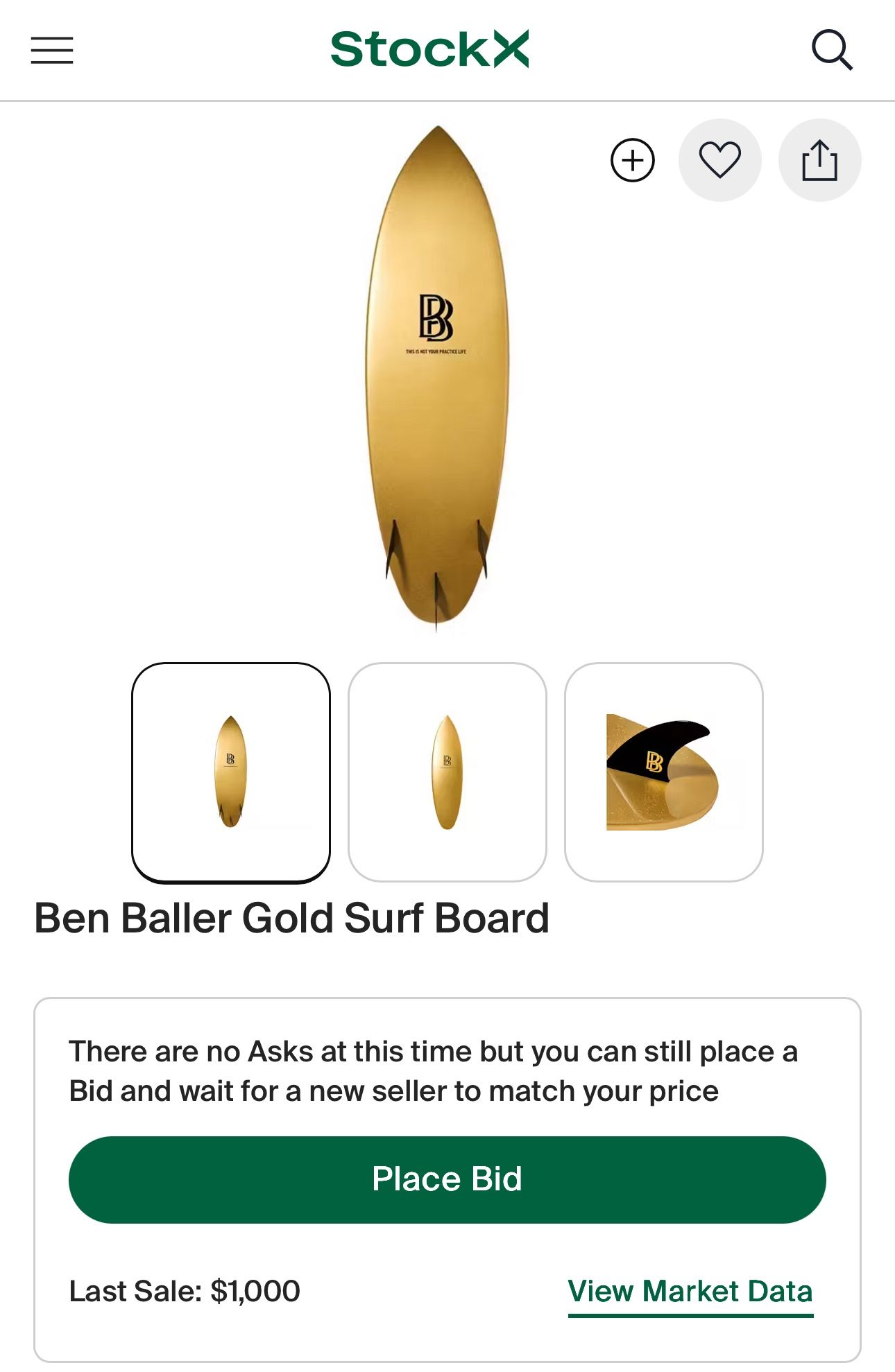 🏄♂️ Ben Baller Gold Surfboard – Limited Edition
