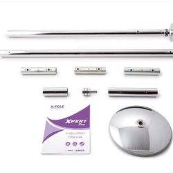 X Pole Xpert Pro 40mm Chrome Static + Spin Adjustable 8 to 9 ft