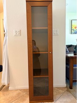 Free Wood Storage Cabinet with Glass Door