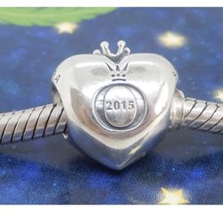 Pandora 2015 Club Heart Charm with a Diamond