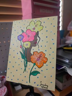 Floral Woman Canvas Painting