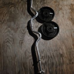 curl Bar N Weights 