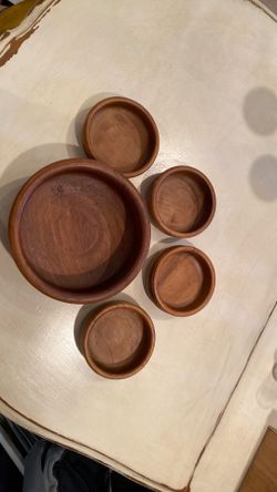 Vintage teak salad bowl set