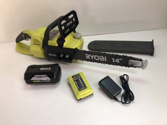 RYOBI 14 in. 40-Volt Brushless Lithium-Ion Cordless Chainsaw, 4 Ah Battery and Charger Included