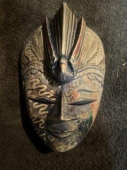 Hand Carved Wooden Mask 