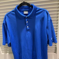 Nike Golf Dri Fit Men's Athletic Classic Blue Polo Size Large