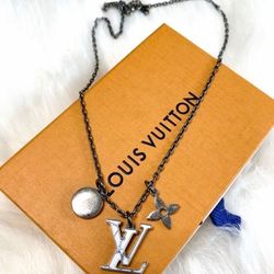 Three pendants, distressed marble logo, brass necklace, unisex couple's style