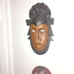 African Tribal Wood Mask/Wall Decor+Photo Framed