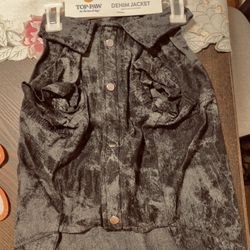 Top Paw Dog Grey Denim  Jacket 
