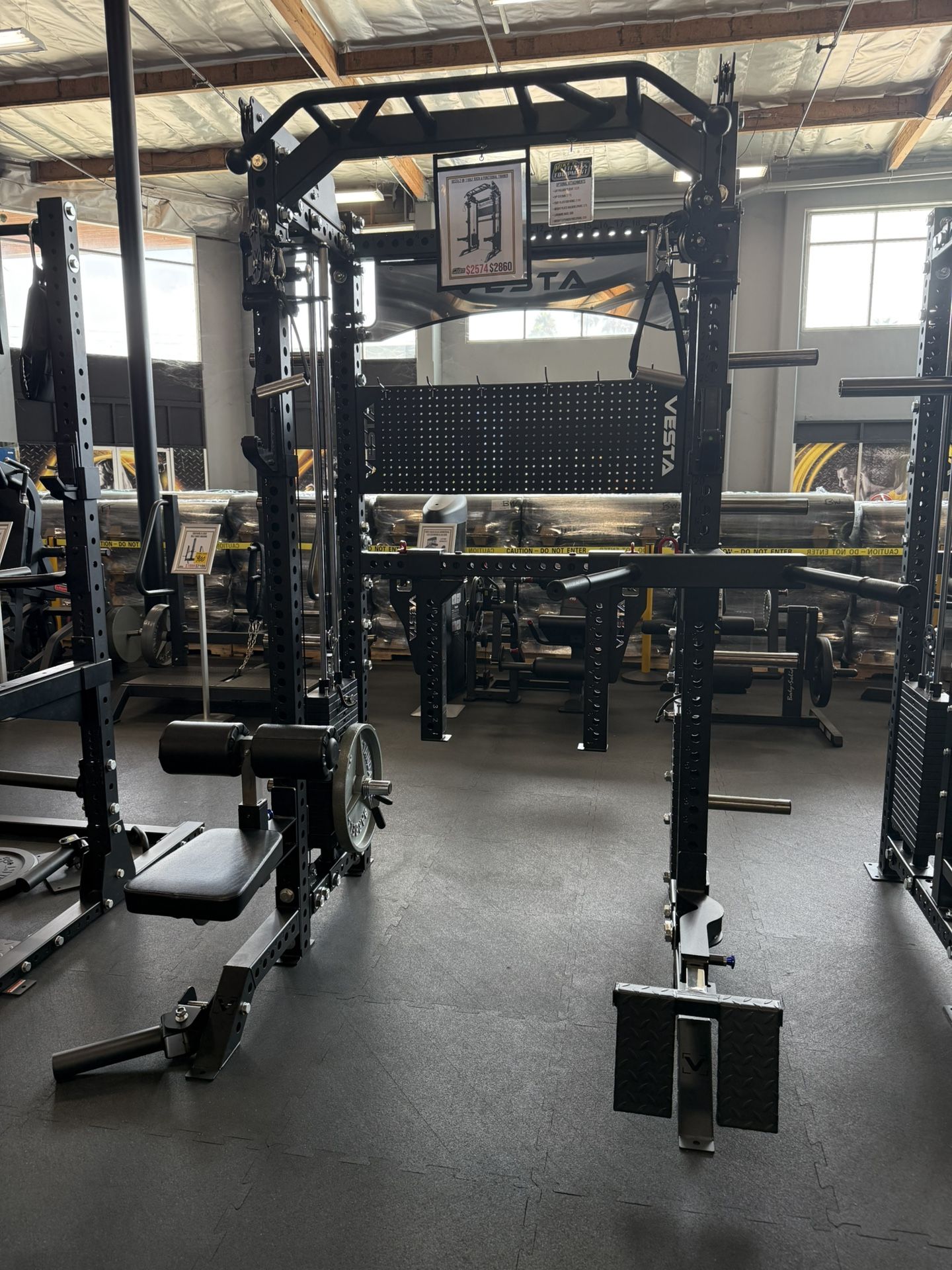 VESTA FITNESS 2in1 - Squat Rack Power Cage Functional Trainer with Smith Machine Option 