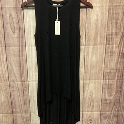 Gilded Intent XS NWT The Buckle black distressed dress high low