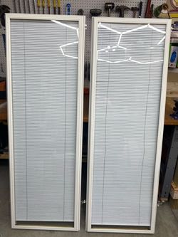 Pair of White Cordless Add-On Blinds for Raised Frame Doorglass