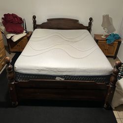 Queen Size Mattress, Bed Frame, And Box Springs 