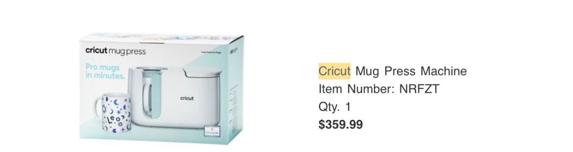 Cricut And Mug Press NIB