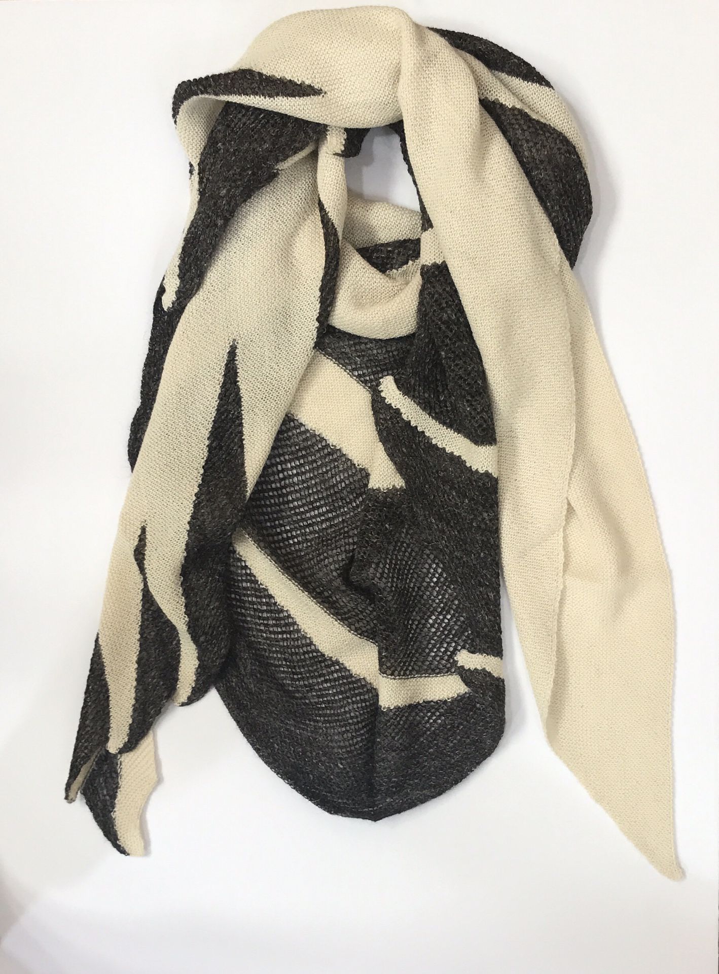 Alpaca Fiber Triangle Scarf/ Shawl